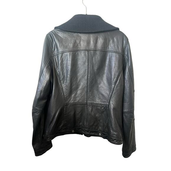 MICHAEL KORS WOMENS GENUINE LEATHER BLACK MOTO BIKER JACKET COAT BLACK SIZE L - Picture 3 of 15